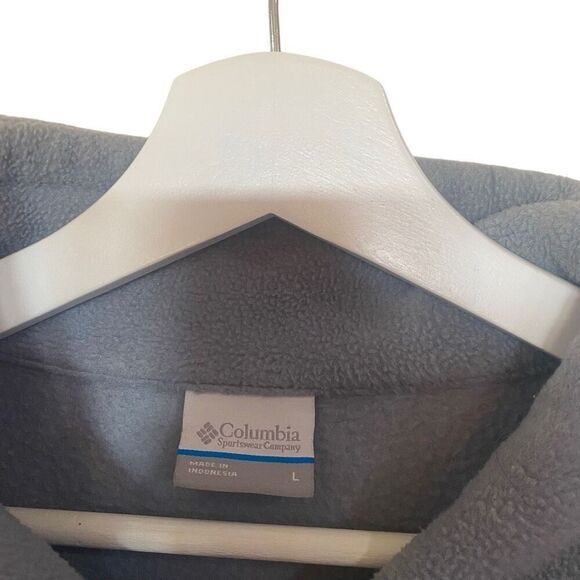 Columbia Large full zip fleece jacket light & dark blue large - Picture 4 of 4
